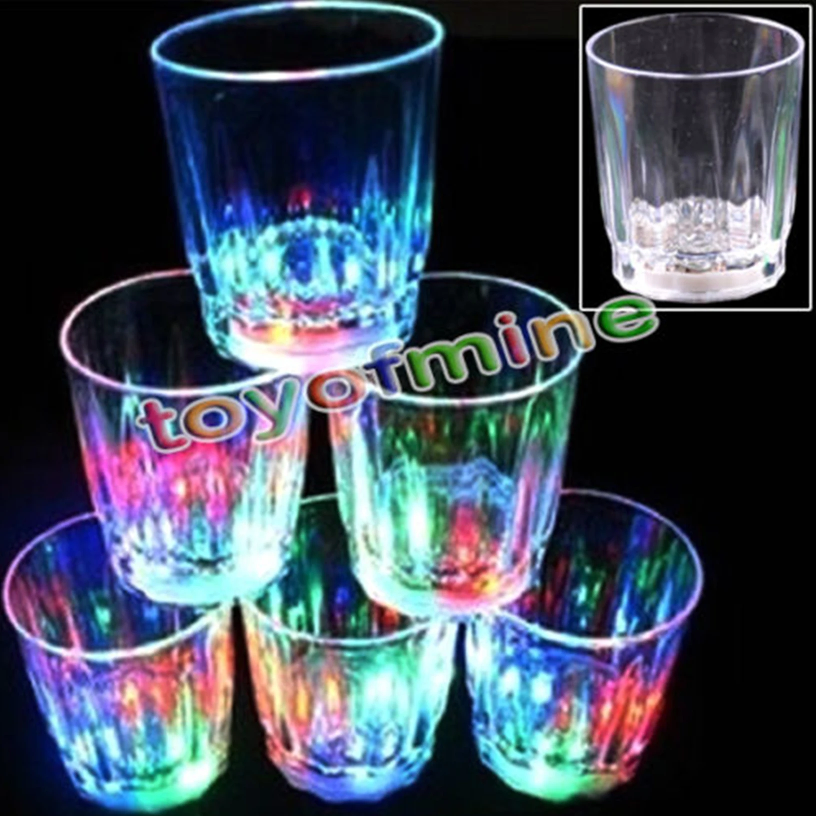 Mini LED Flashing Plastic Beverage Wine Drink Cup Bar Decorative Party Club Mug Wine glass light