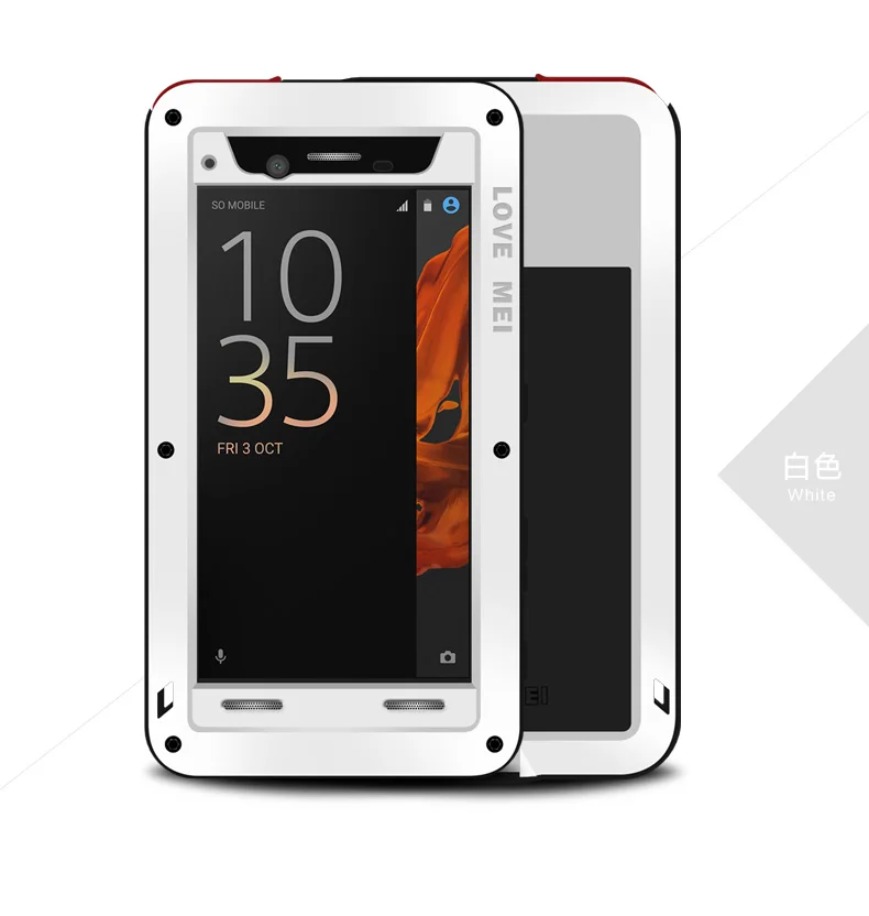 Противоударный чехол Love Mei Armor для Sony Xperia XZ металлический алюминиевый