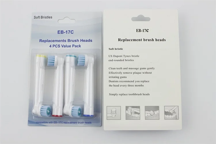 Высокое качество 4 шт = упаковка Замена Precision Clean Электрический Зубная щётка головок EB-17C Fit For B Oral электрической Зубная щётка