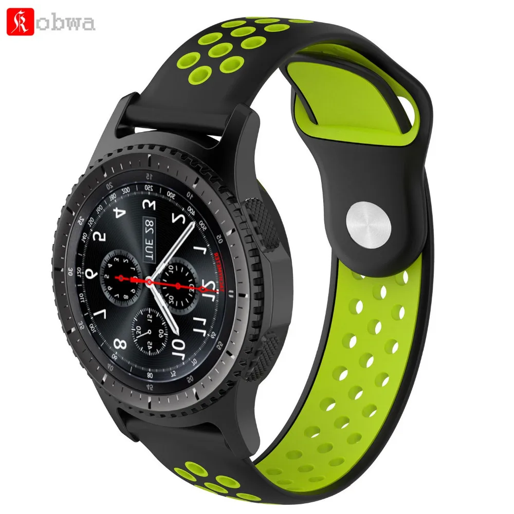 

Kobwa Dual Color Replacement Strap Band For Samsung Gear S3 Smart Watch 14 Colors Soft Silicone Classic 22mm Watch Band