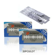 Dorco 20pcs Razor Blades Brand Stainless Steel Safety Razor Blades To Shave Blade To Razor For Men Lames De Rasoir Barber Blade