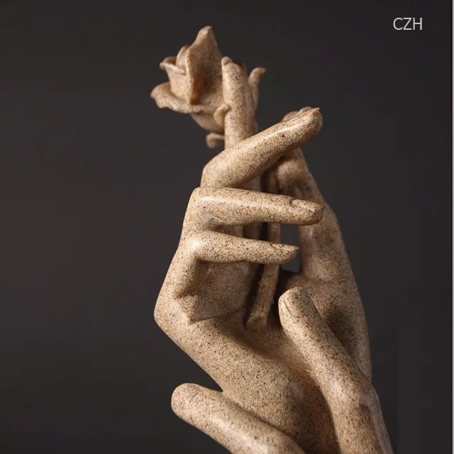 Абстрактный песчаник руки влюбленных модель статуя сувенир орнамент подарок и ремесло для украшения спальни и свадьбы юбилей