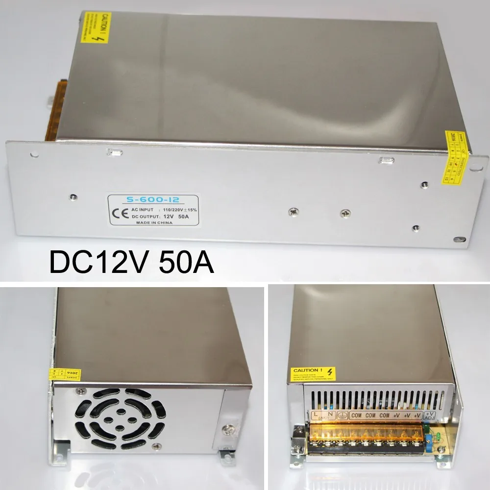 Питания со светодиодной полосой адаптер переменного тока 110 V 220 V DC/DC 12 V 24 V 1A 5A 10A 15A 20A 30A 40A 50A светодиодный Питание адаптер трансформатор - Цвет: DC12V 50A 600W