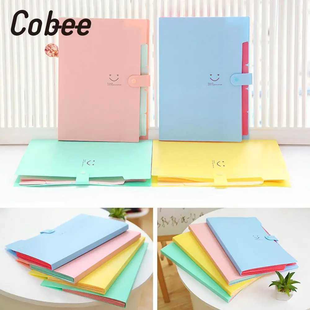 Cobee 5 слоев вспомогательная сетка Улыбающееся простой файл сумка для хранения бумага держатели офис портативный