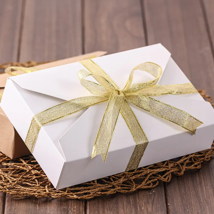 

19.8*4*12.5cm 10 PCS 2 Style Paper Box Candy Cookies Storage Boxes r Food Packaging Christmas Baby Shower Party Gift
