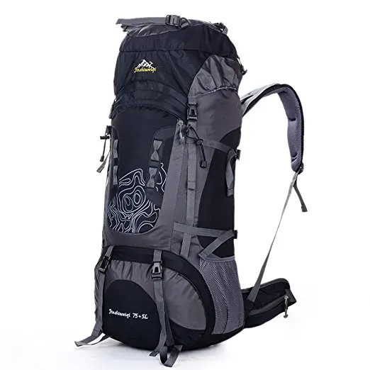 75+ 5L мужской женский уличный рюкзак, рюкзаки для альпинизма, походные рюкзаки, унисекс, для путешествий, большая емкость, для кемпинга, альпинизма, спортивная сумка - Цвет: Black