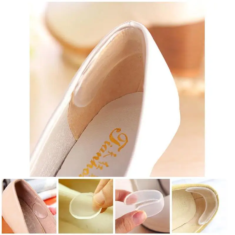 

1Pair Woman Shoes Sticker Transparent Silicone High Heels Sandals Protector Prevent Rub Pain Heel Grips Invisible Insole MSJ99