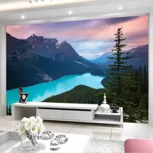 Пользовательские фото обои 3D стерео Голубое озеро снег горы шокирующий пейзаж реальный снимок 3d фон стенная роспись живопись