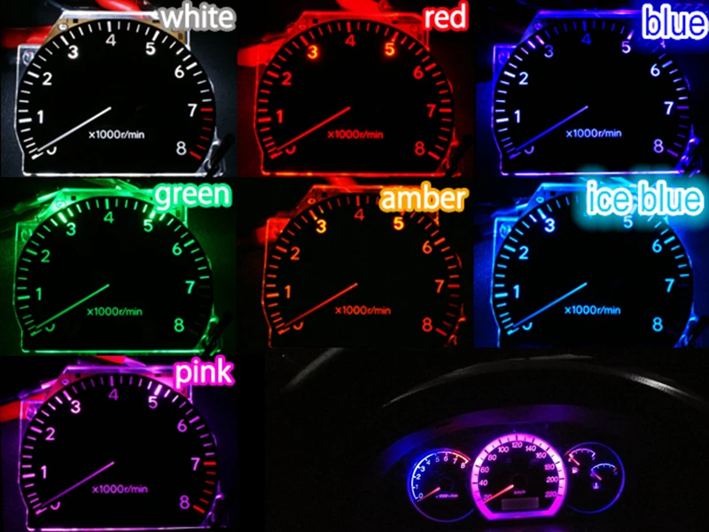 WLJH 10 шт. белый красный зеленый синий Dash T5 светодиодный разъем лампа приборной панели лампа для Honda Accord Civic CR-V Fit Element Pilot