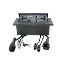 New Multi-Functional Desktop Socket DIP Multimedia Hidden Desktop Information Box Upspring HDMI+VGA+USB+Network+Voice Frequency office conference multimedia socket hidden hdmi usb cable information outlet box universal power desktop socket a17