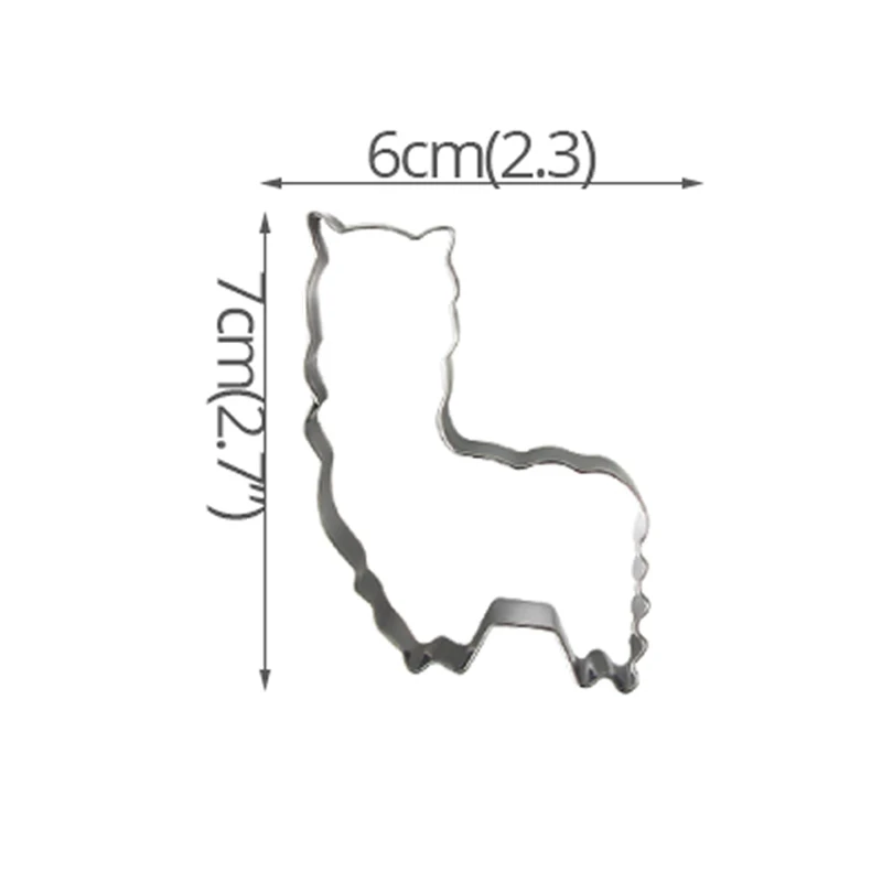 1 шт., форма для печенья в виде единорога ламы на день рождения, формочки для печенья из нержавеющей стали, формочки для выпечки в виде кактуса, альпаки, ламы, животных, инструменты для поделок - Цвет: llama