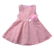 Милое летнее платье принцессы без рукавов с цветочным рисунком для девочек Детская безрукавка для девочек; детская одежда с кружевом и цветами платье принцессы; F4