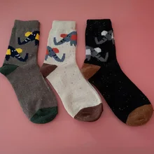 1 пара, милые носки со слоником с рисунком животных, женские теплые толстые шерстяные носки на осень и зиму, chaussettes femme
