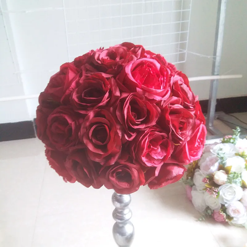 SPR wine red wedding table centerpiece flower ball artificial rose 10pcs/lot flower arrangment arch flower for event occasion SPR wine red wedding table centerpiece flower ball artificial rose 10pcs/lot flower arrangment arch flower for event occasion