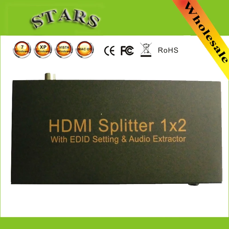 1x2 hdmi splitter 1x2 Port HDMI Splitter 1 in 2 out With EDID Setting ARC Audio Extractor Supports HDMI 1.4 / 3D / 1080p 1 in 2 out ports hdmi 1 03b splitter