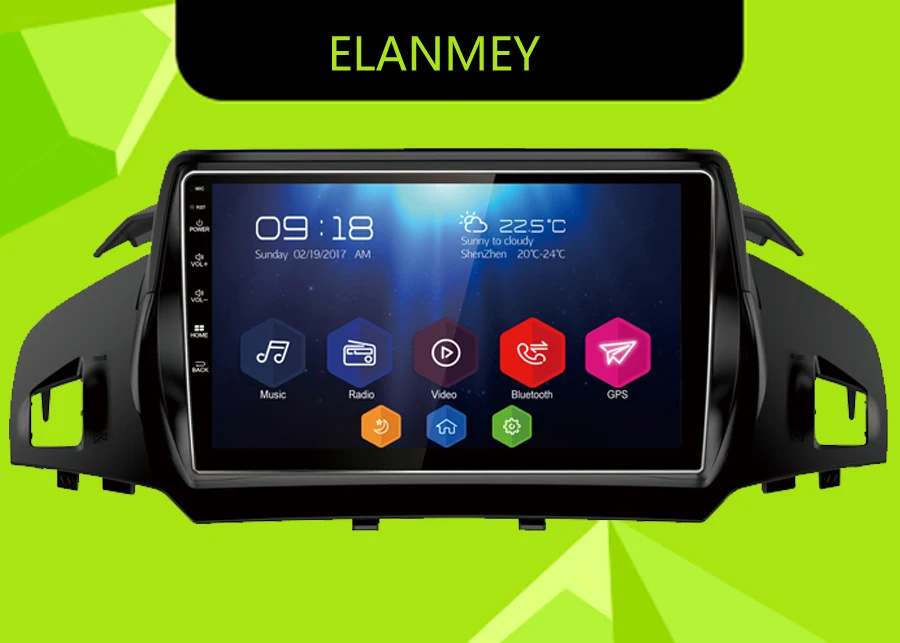 Clearance Elanmey GPS 8-Core Bluetooth stereo android 8.1.0 car multimedia player for FORD KUGA 2013 +frame multimedia radio no DVD Player 0