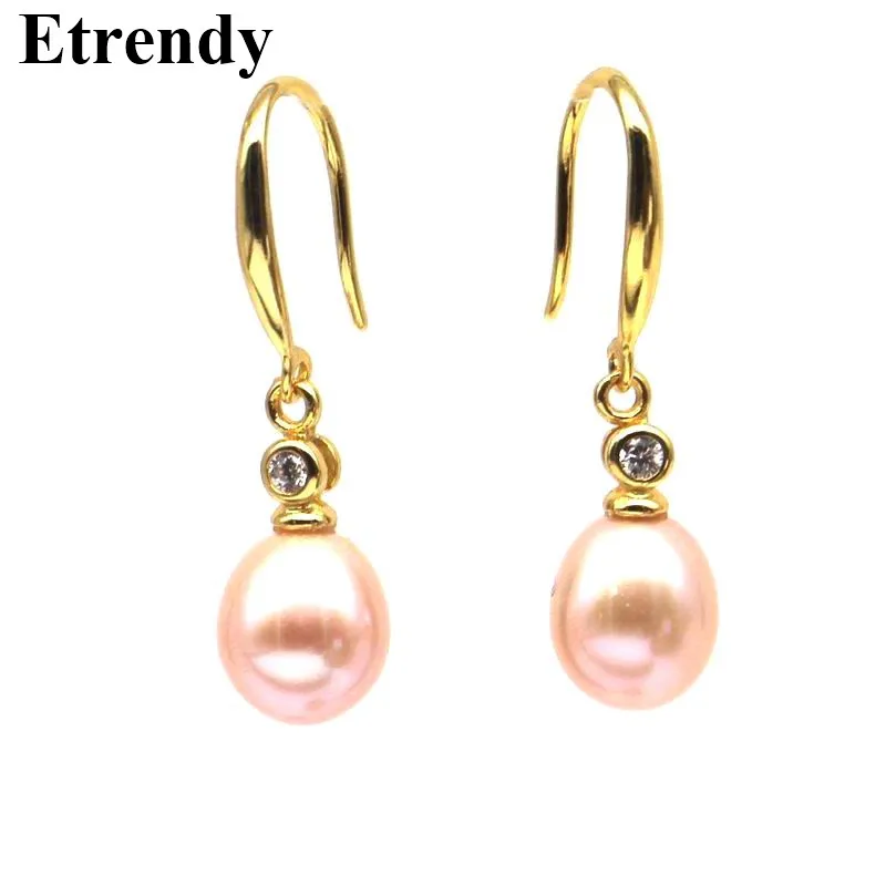 Etrendy Стерлингового Серебра 925 Natrual Жемчужные Серьги Для Женщин Bijoux Ювелирных