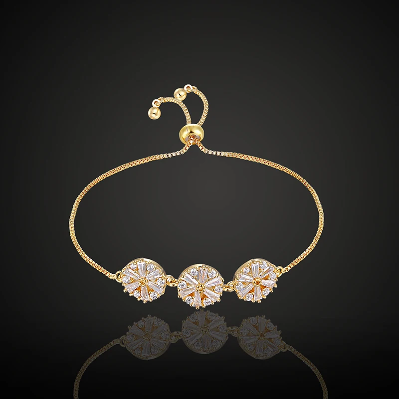 

Theresa jewelry 3A Irregular zircon micro pave setting round copper Telescopic lock bracelet&bangle trendy fashion jewelry