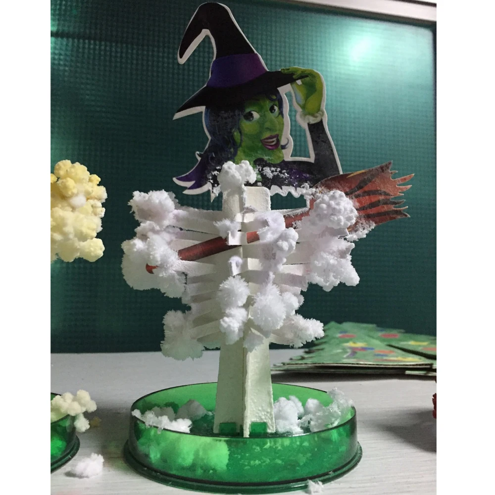 2019 160mm Purple DIY Magic Growing Halloween Witch Trees Magical Paper Hallowmas Sorceress Tree Kit Hot Funny Science Kids Toys 2022 150mm halloween magic bat flying butterfly magical props surprise prank joke hallowmas kids all saints day science toys