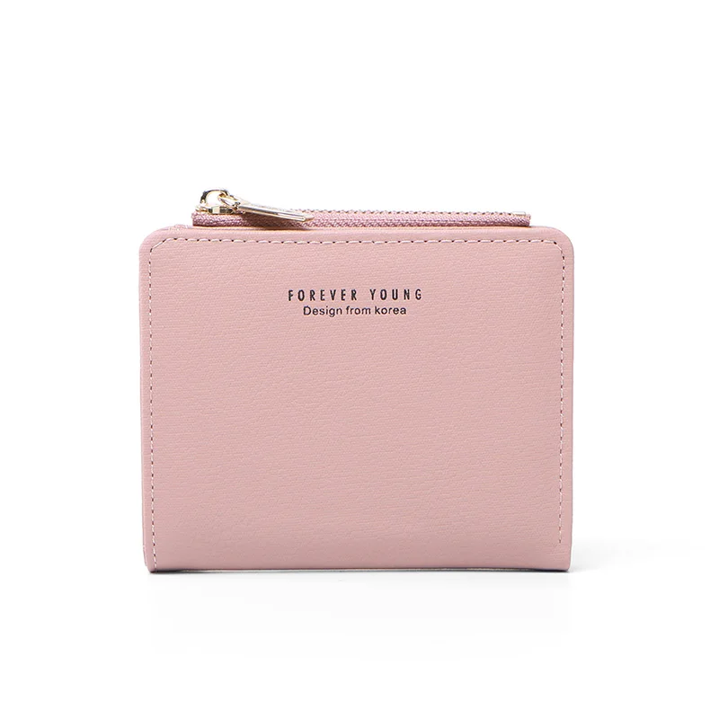 WEICHEN Portable Thin Women Wallet Soft Touch Synthetic Leather Card Holder Zipper Coin Purse Ladies Wallets Female Small Cartei - Цвет: Soft Pink
