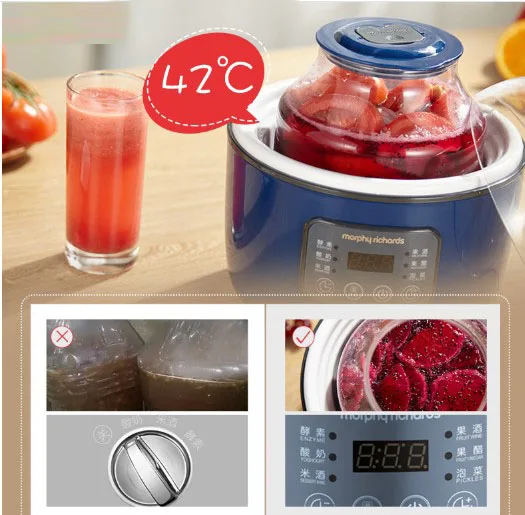 Фермент производитель бытовой автоматический йогурт машина DIY йогурт производитель 6 в 1 автоматический йогурт фермент плита 2L