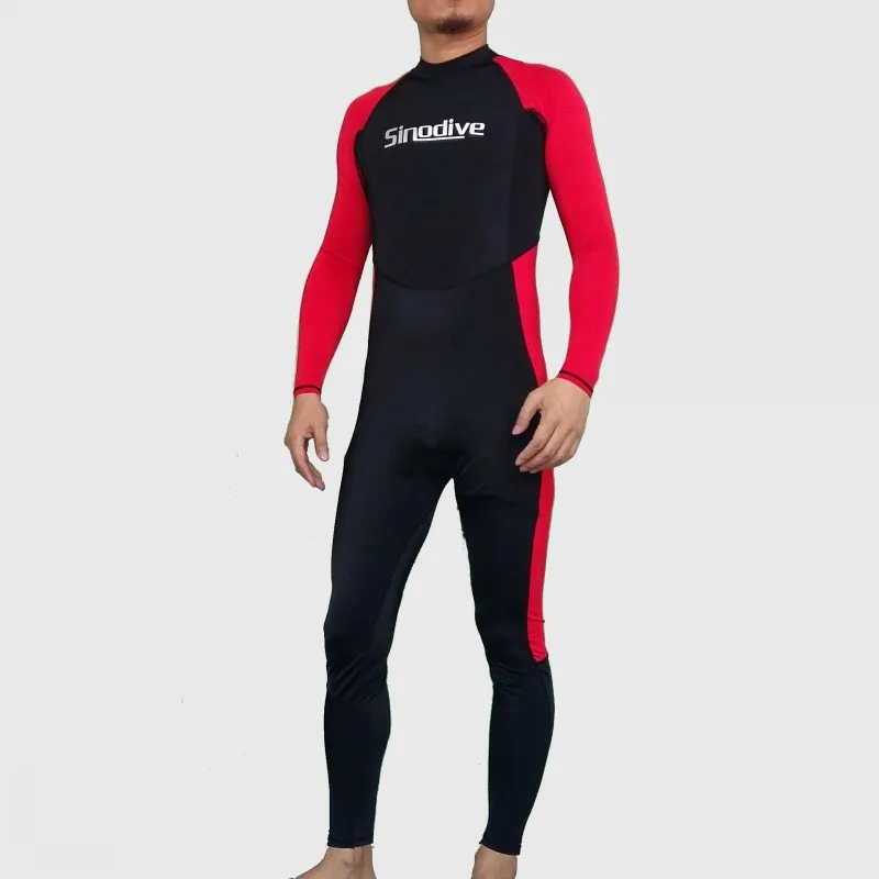 

2017 NEW Red or Black/Blue 2 Colors/Long Sleeve Lycra Dive Skin Men's Basic Wetsuit Skin Wet Suit Swimwear Full Body Black