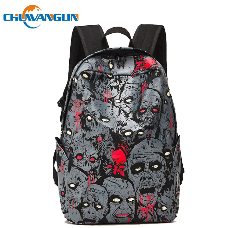 

Chuwanglin Fashion canvas backpacks casual Luminous school bag Printed unisex male backpack man's travel bags A7650