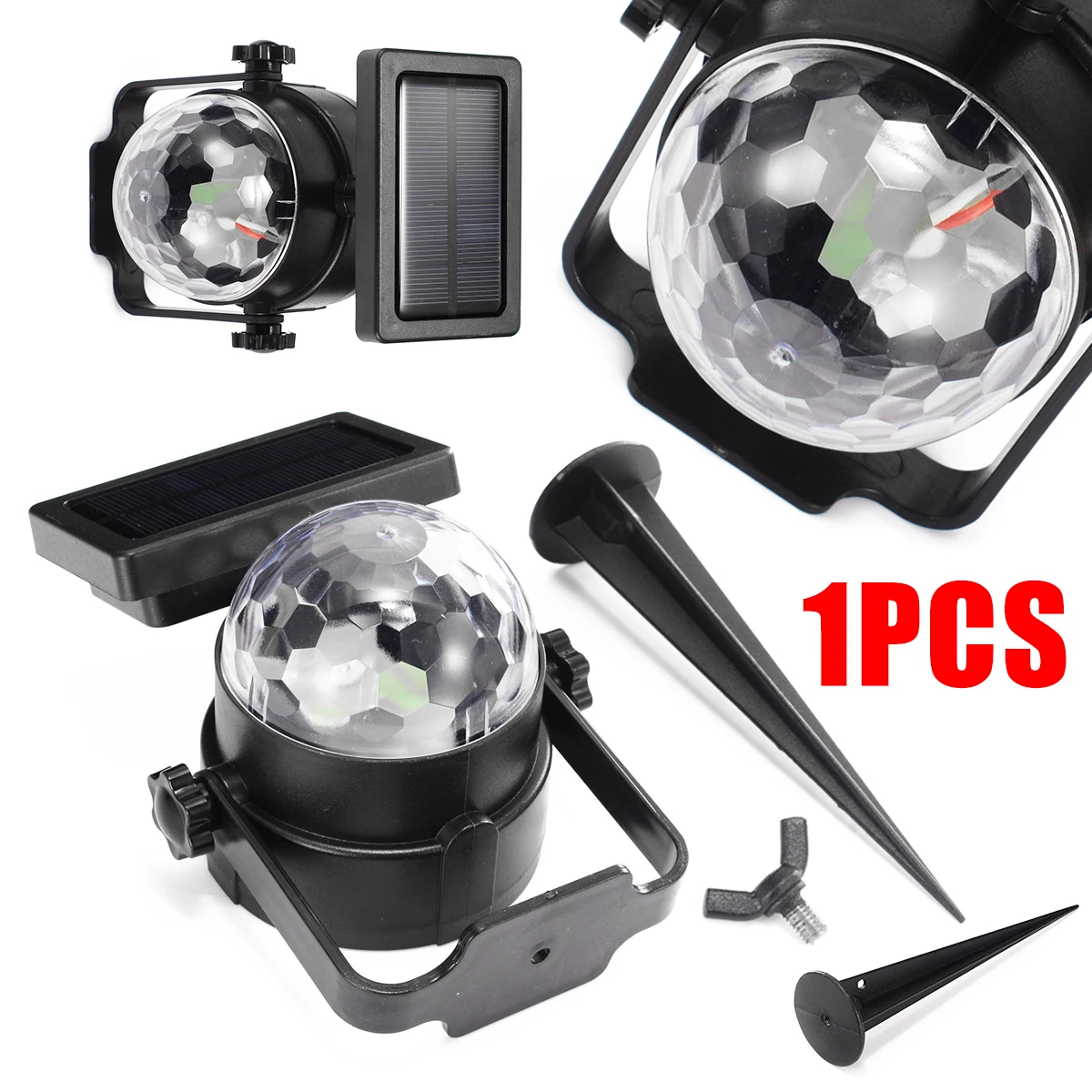 Solar Power LED Projector Light Rotary Spotlight Moving Lamp Outdoor Garden Yard Lawn Lamp Path Landscape Lighting Decoration