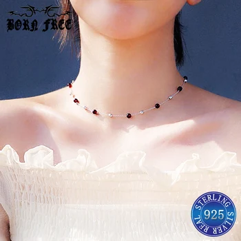 

pendulum necklaces pendants silver 925 jewelry choker kolye collares collier femme garnet pendant necklace sieraden maken colare