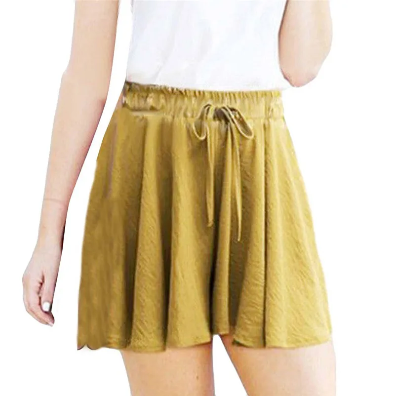 HOT sell Fashion 2018 Summer Skirt Womens Pants Casual Loose Shorts Mini Skirt High Waist Trousers clothes Femme Saia A06#N (8)