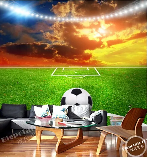 カスタム写真壁紙 サッカー に芝生の リビング ルーム寝室テレビ背景壁防水壁紙 Photo Wallpaper Waterproof Wallpapercustom Photo Wallpaper Aliexpress
