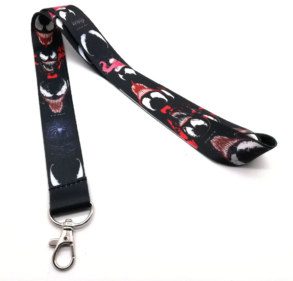 NEW 1pcs Cartoon venom Lanyard ID Badge Mobile Phone Charms Key Charms