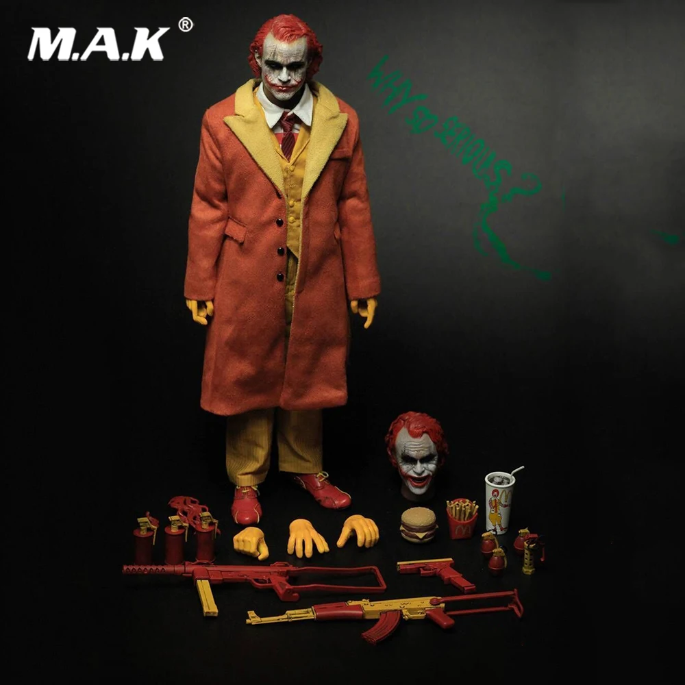 For Collection 1:6 Full Set Action Figure Uncle Hamburg Batman Joker Burger Junk Food Clown with Double Head Sculpt for Gift