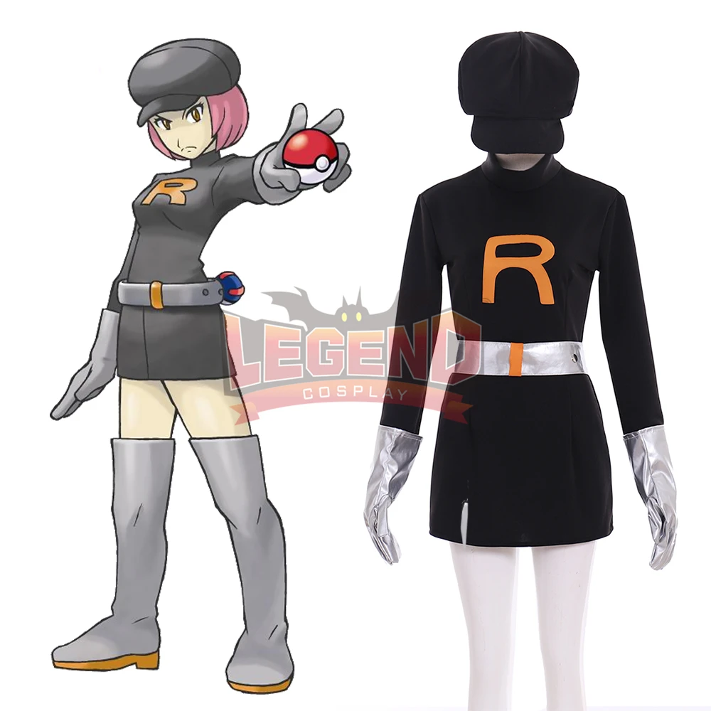 Pokemon HeartGold Version Pokemon SoulSilver Version Team Rocket Grunt Cosplay Costume Suit All Size custom made full set