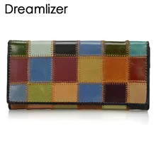 Black Friday New 2018 Fashion Patchwork Women Wallets Large Capacity Leather Purse Female Long Coin Purse 2018 new dc comics superman series logo wallets purse multicolor 12cm leather hot w192