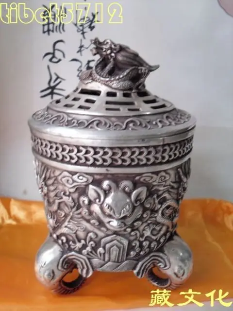 

Tibetan bronze dragon elephant statue incense burner Censer incense holder Garden Decoration 100% real Brass Bronze