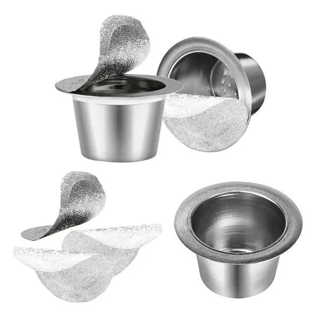 Special Offers Stainless Steel Coffee Reusable Pods Filter Capsules Aluminum Seals Kits