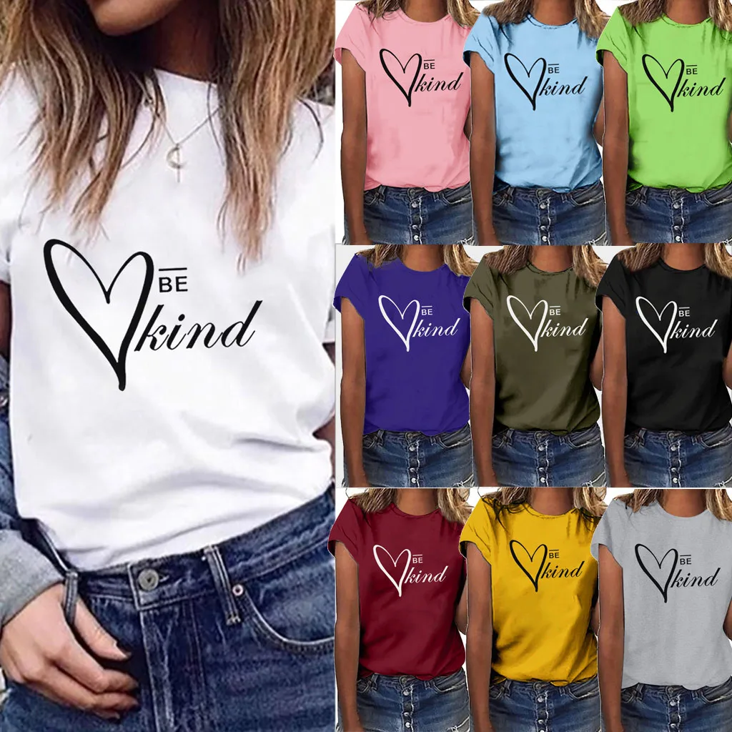

Korean cartoon basic T Shirt Plus Size Women summer letter Print Short Sleeve Tops ladies Embroidery Loose candy color Top