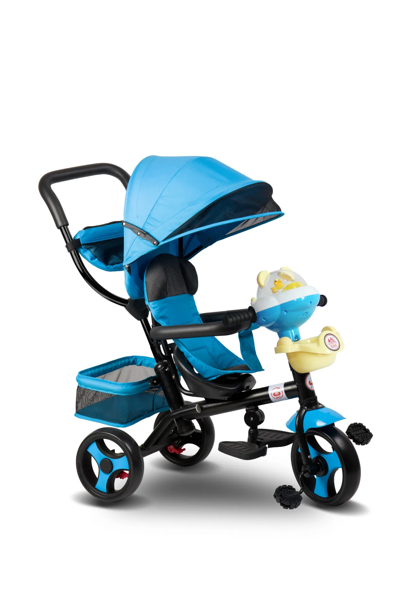 Online Anak Sepeda Roda Tiga Kereta Dorong Sepeda Kereta Bayi dengan 3 Roda Musik Jogging Kereta Dorong Sepeda Trike Belakang Keranjang Belanja