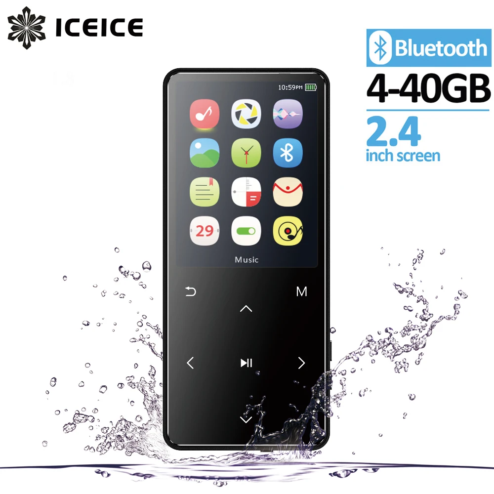 ICEICE MP3 плеер с bluetooth и динамиком сенсорные клавиши 2 4 дюйма hi fi fm радио спортивный