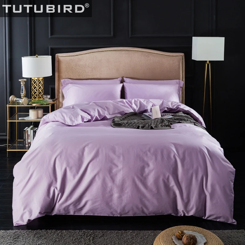 TUTUBIRD Crystal purple Egyptian Cotton bed linen solid Natural fabric