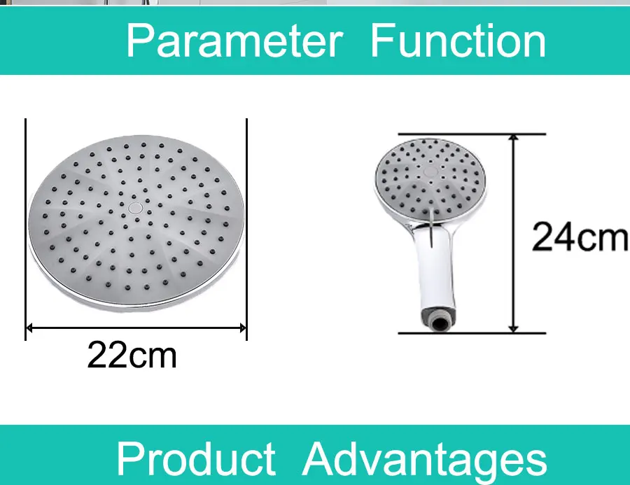 JIKU, 2 режима, АБС-пластик, душевая головка для ванной комнаты, большая панель, круглая, хромированная, дождевая насадка, водосберегающая, классический дизайн, G1/2, дождевая насадка