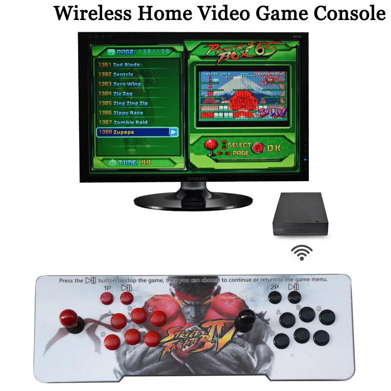 streetfighter IV ryu wireless arcade home video game console for childhood father's gift with 720p hdmi vga output joystick |