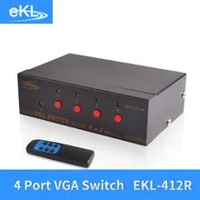 EKL 4x Input 2x Output VGA Splitter Switch with Remote IR Controller 4 Way Switcher Resolution 1920×1440