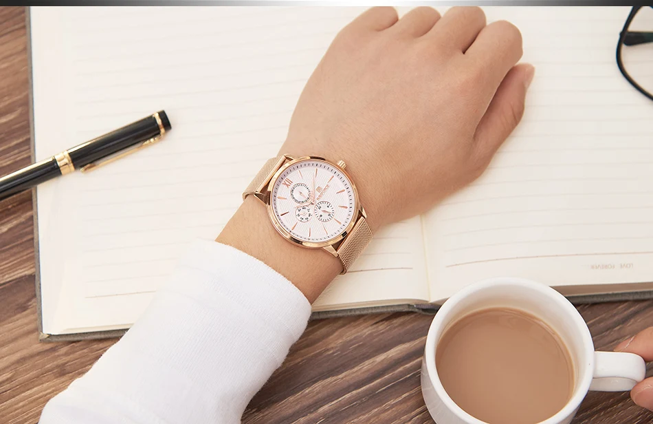 NAVIFORCE Топ бренд класса люкс для мужчин часы Бизнес Кварцевые часы для мужчин из нержавеющей стали сетки часы мужской Дата спортивные наручные часы