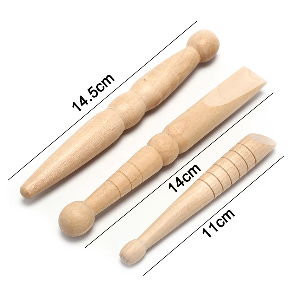 3PCS Foot Body Massage Original Wooden Stick Relieve Muscle Soreness Relaxing Tool Acupuncture Foot Reflexology Massager