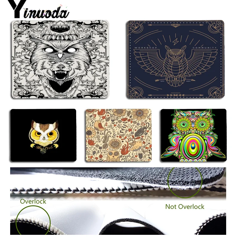 Yinuoda Custom Skin Cute and cool Owl Clip Art Customized laptop Gaming mouse pad Size for 18cmx22cm and 25cmx29cm Mousemats