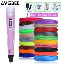 Original Model 3d Pen 3 d Drawing Printer Pens Set With 100/200 Meter PLA Plastic Filament DIY Toys For Children Birthday Gifts 3d pen 3 d printing drawing pens with lcd screen for doodle model making arts and crafts with 100 meter 1 75mm pla filament
