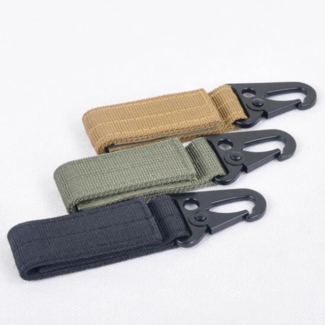 Tactical Molle Hanging Belt Carabiner Key Hook Webbing Buckle Strap Clip Backpack FW206