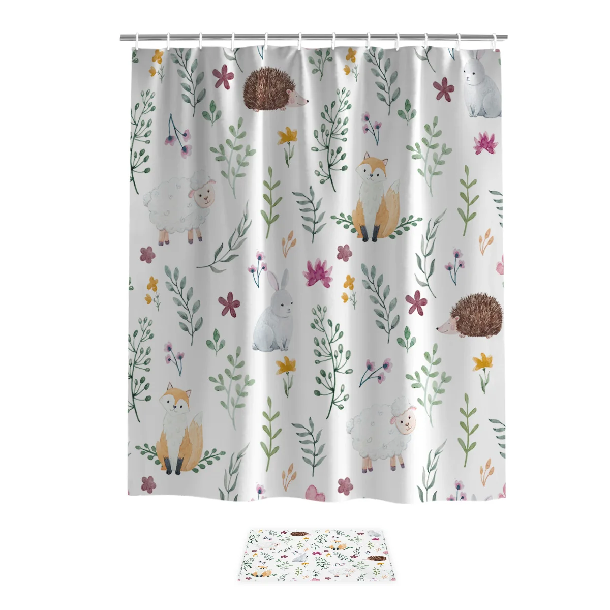 

Cartoon Hedgehog Fox Rabbit Spring 2 Piece Bathroom Set Bathroom Decor Set Bathroom Modern Fabric House Rings Cloth Women Funny